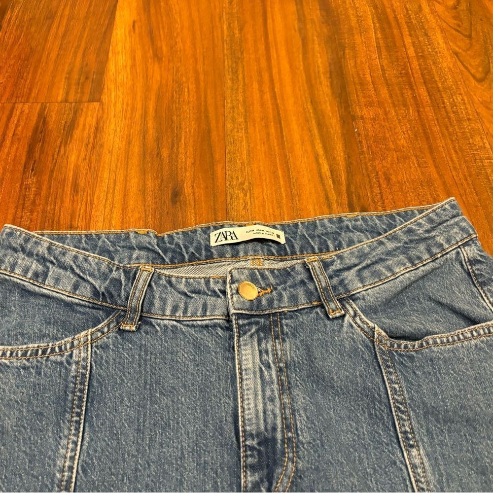 Zara Jean denim midi skirt size medium - Picture 4 of 6